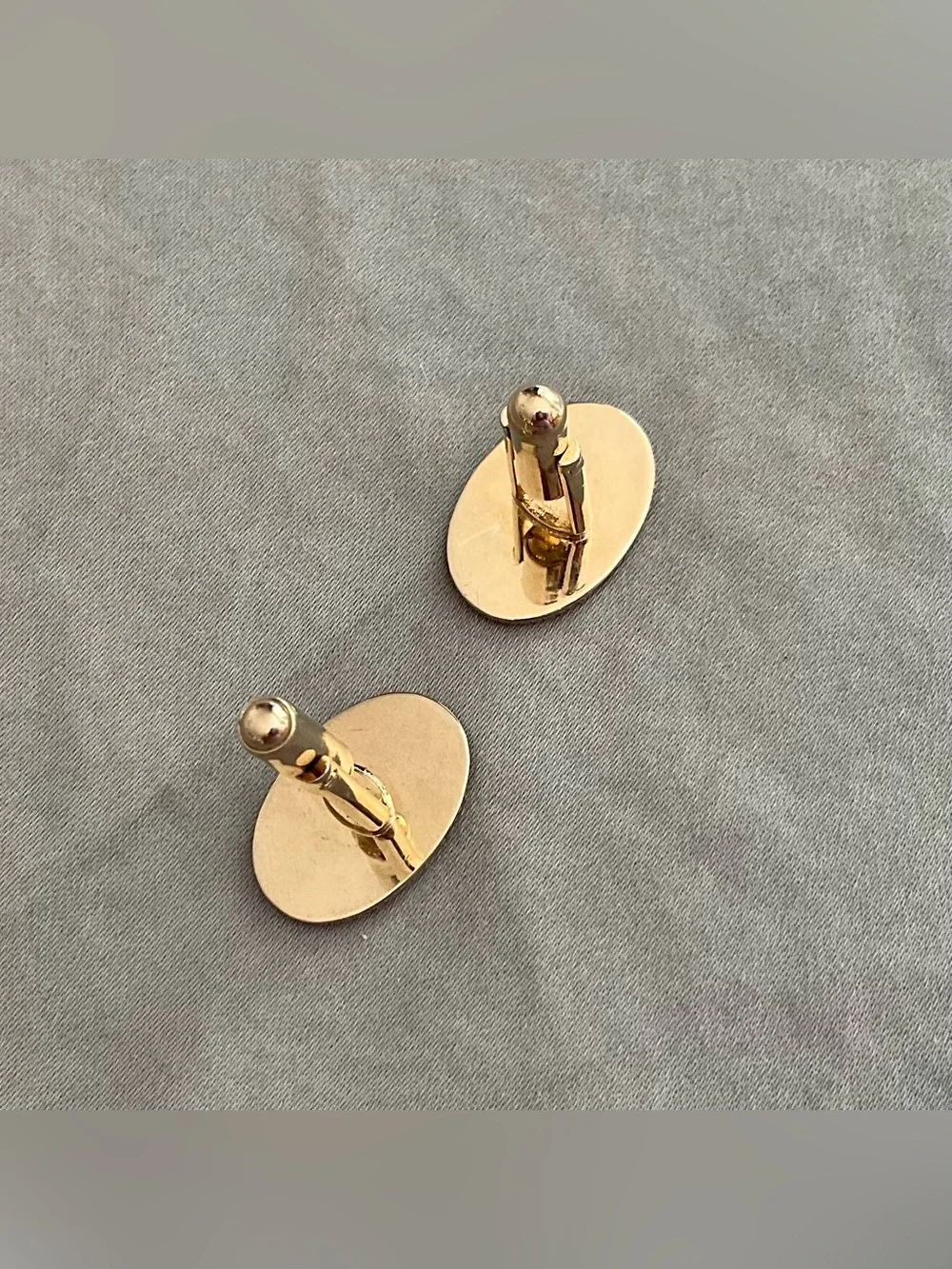 Vintage Gold Oval Beaded Edge Cufflinks